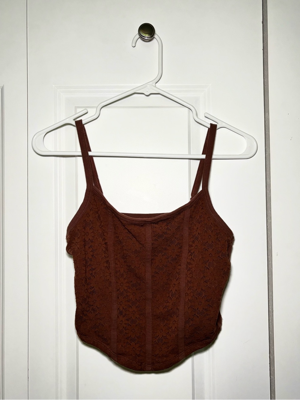 Hollister Brown Floral Lace Print Camisole Tank